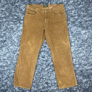 Eddie Bauer Pants Men Brown Corduroy Chino Flat Front 38x30 Baumwolle Y2K Retro
